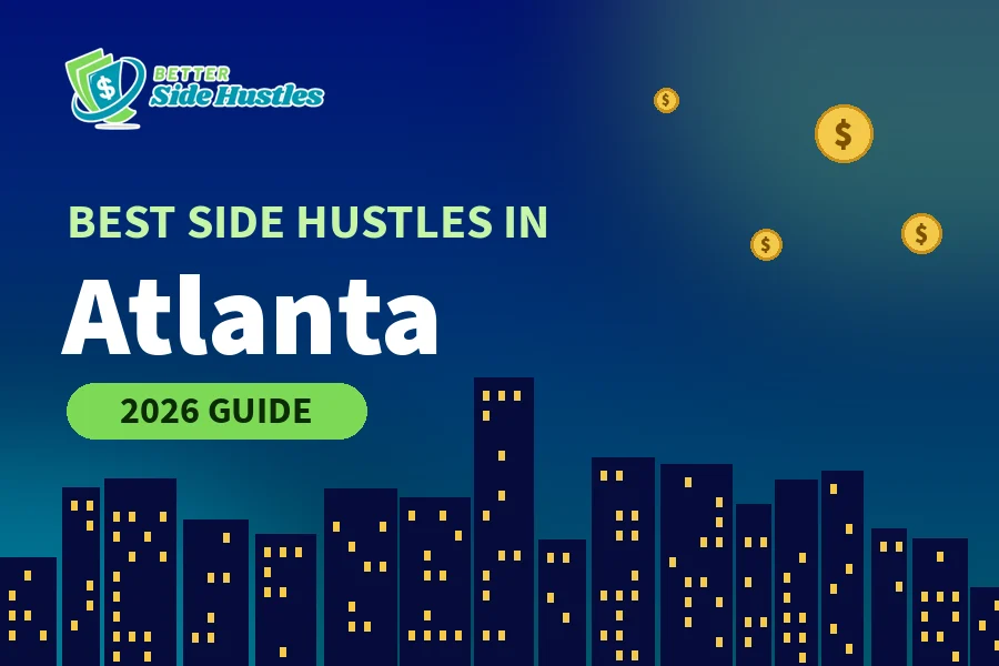 Best side hustles in Atlanta 2026 guide — illustrated city skyline